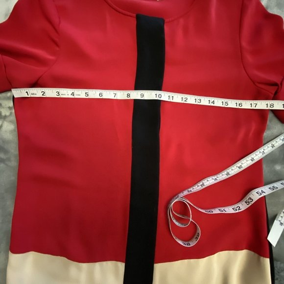 Calvin Klein Womens Sz 6 Colorblock Short Sleeve Shift Dress Career Work Modern - Picture 8 of 9